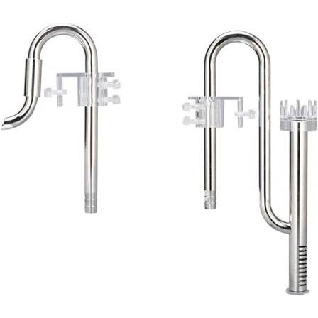 Metallisk liljerör ytskimmer stål rostfritt inlopp utlopp för akvarium planterad tank