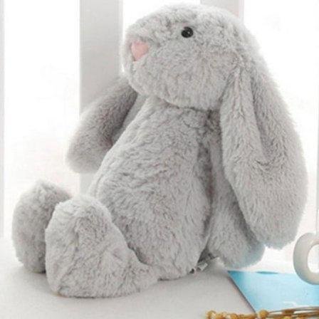 Jellycat Blødt legetøj, Jellycat Bashful Bunny Blødt legetøj, Plyslegetøj med bløde ører – 33 cm grå