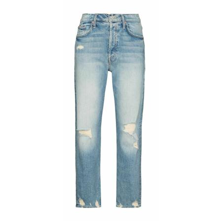 Mother Straight Jeans Blå, Dame, Størrelse: W25