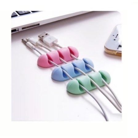 2-pak - Selvklæbende kabelholder - Grøn