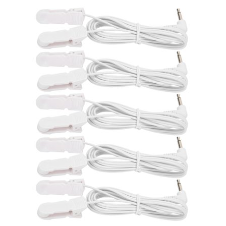 5 st / påse 3,5 mm Öronklämma Elektrodlederkablar för TENS-enhet Fysioterapimaskin