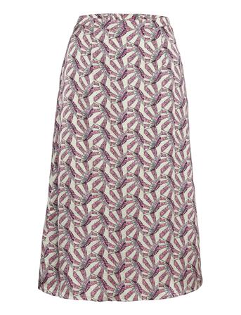 Vmzelda Hw Calf Skirt Wvn Lcs Knälång Kjol Multi/mönstrad Vero Moda