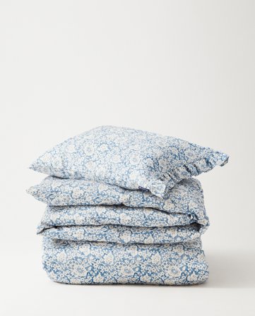 Lexington Cotton sateen bed set blue floral printed