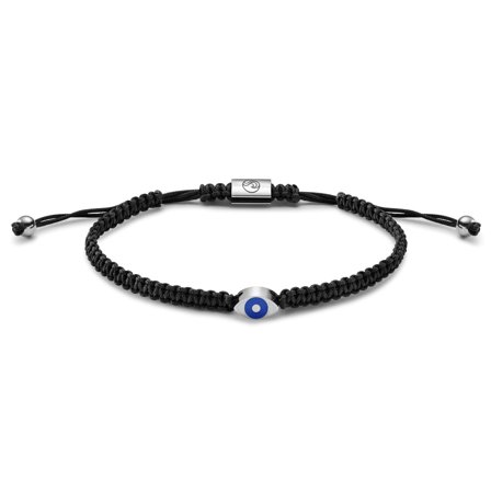 Evil Eye | Czarna bransoletka sznurkowa dla mężczyzn - Bransoletki plecione