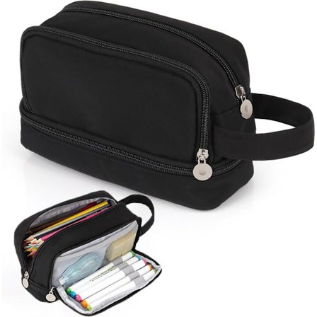 Stort pennfodral med stor kapacitet för allmänt bruk, multifunktionell skrivbordsorganisatör, pennfodral med handtag, bärbar pennlåda för skola och 