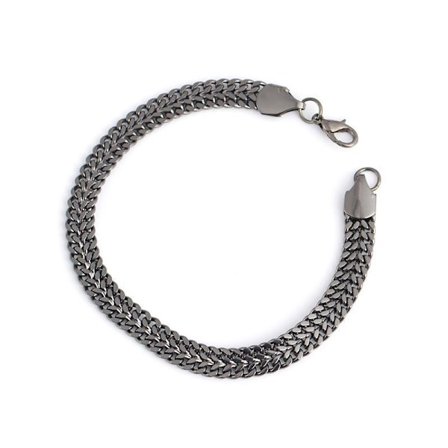 Unikt lyxigt armband i silver, guld & svart punk