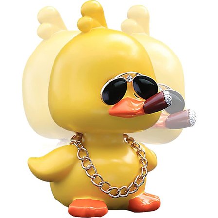 WABJTAM gyngende and bildekorasjon gul and leketøy søt biltilbehør kul ristende hodedukke bilinteriørdekorasjonstilbehør