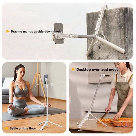 Ulanzi TT88 Overhead Stativ for Telefon, Skrivebordsopptak Mantis Brakett