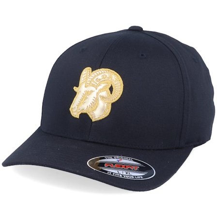 Iconic - Black - flexfit - Cap - Golden Goat Applique Black Flexfit - Hatstore