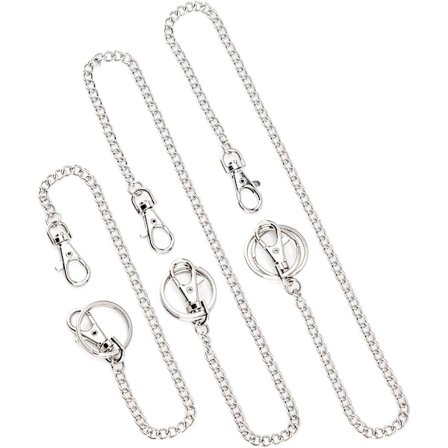 3 kappaletta (25 cm, 45 cm, 60 cm) housuketjua - taskuketju, lompakkoketju