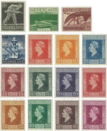 Holland 1944-1946 - NVPH 428-442 - Postfrisk