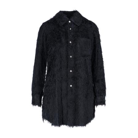 Comme des Garçons, Faux Fur Shearling Jackets Zwart, Dames, Maat:S