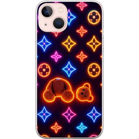 Kompatibel Mobilcover til Apple Apple iPhone 13 Neonfarvet luksusmønster med glødende teddybjørn i pop art-æstetik