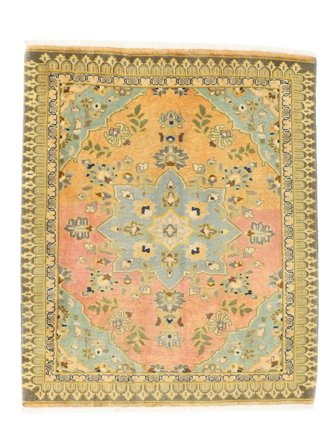 Blomstret Lille Kerman Tæppe 68X85 Uld