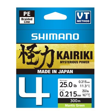 Shimano Kairiki 4 300m Mantis Green - 0.215mm 16.7kg