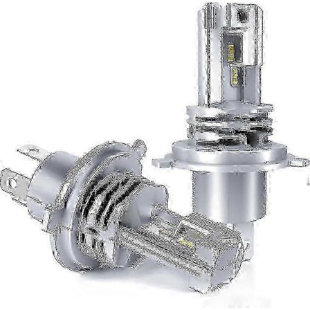 H4 LED-frontlykter 12V-24V 6500K fjern- og nærlys 2-pakning for H4-modeller