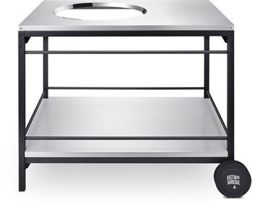 Austin and Barbeque-AABQ - Trolley Table For 57 cm BBQ-Grillbord i rustrfritt stål for 57 cm grill-Barbecue-Utekjøkken og grillbord