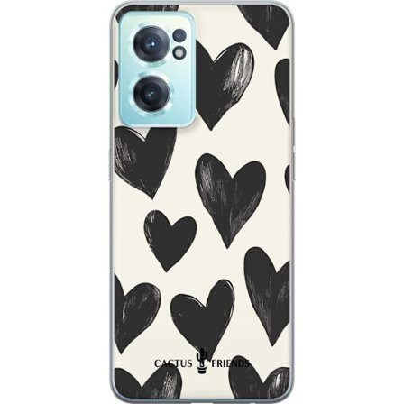 Yhteensopiva Puhelinkuori OnePlus OnePlus Nord CE 2 5G Cactus and Friends - Bold Black Love Pattern