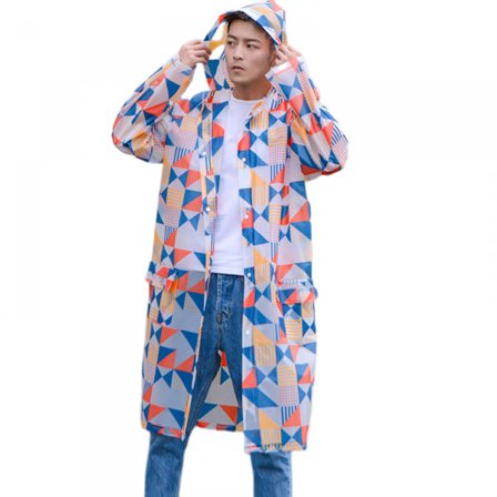 Regnfrakker til voksne - Vandtætte regnfrakker til genbrug - Regnjakker med hætte - Letvægts og sammenfoldelig (størrelse L)