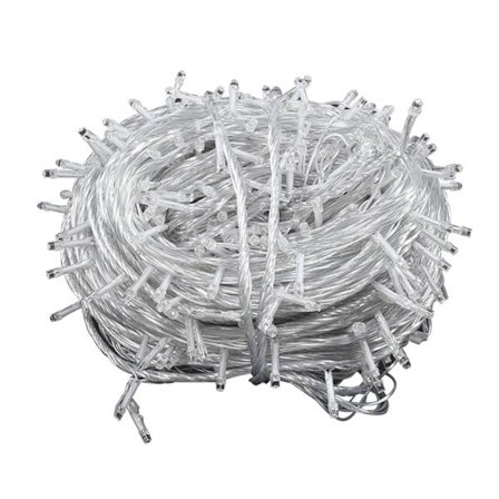 Ljusslinga 50M 400 LED Julbelysning Inomhus och Utomhus 8 Lägen Vattentät Ljusslinga Transparent Kabel för Heminredning