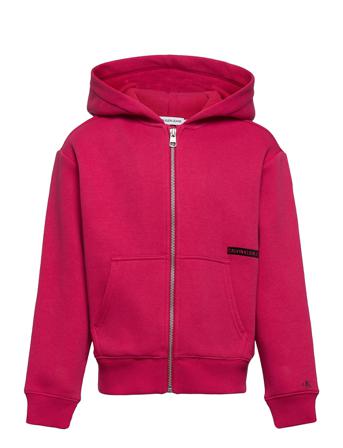 Micro Flock Relaxed Zip Through Pink Calvin Klein