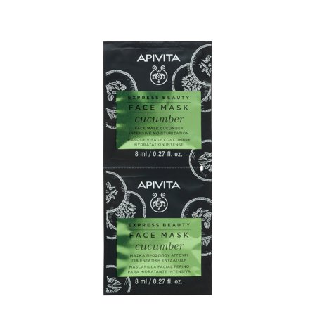 APIVITA Express Beauty - Viso Maschera Viso Idratazione Intensa al Cetriolo 2x8ml - Maschera Idratante viso