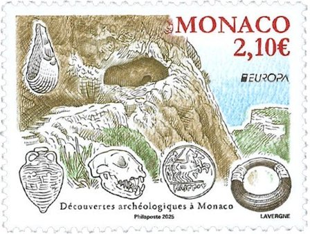 Monaco - EUROPA 2025 Nationale arkæologiske opdagelser - Postfrisk frimærke