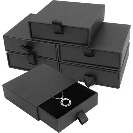 Smykke Gaveæsker, 5-pak Pap Displayæske med Låg, Bulk Emballage til Halskæder, Ringe og Øreringe