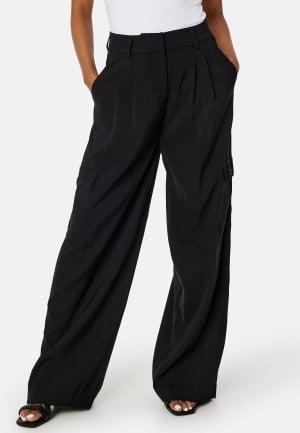 VILA Winnie Mia Wide HW Cargo 38 Black Vaatteet Dam