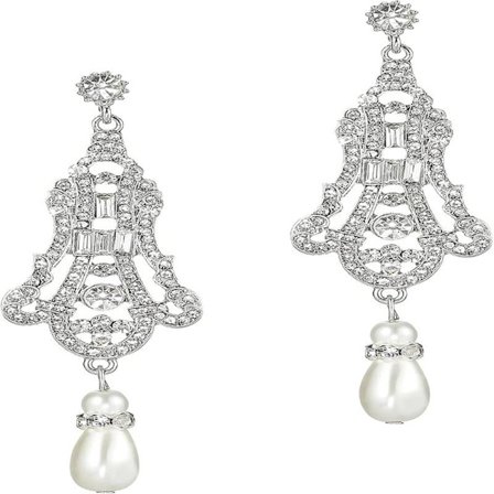 1920'er Art Deco Gatsby Øreringe 20'er Flapper Gatsby Tilbehør Vintage Bryllup Hænge Perleøreringe