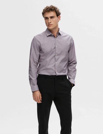 Selected Slhslimnew-Mark Shirt Ls Noos - Purple - L