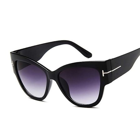 Kattöga Retro Solglasögon Vuxen Mode Vintage Solglasögon Vuxen Märke Designer Liten Ram Sexig Gradient Oculos De Sol(DoubleGray)