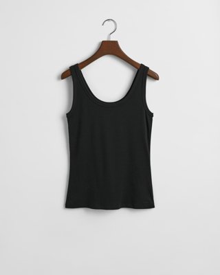GANT - Ribbestrikket singlet til dame black