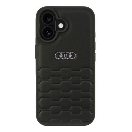 Audi syntetiskt läder iPhone 16 6,1" svart/svart hårddisk AU-TPUPCIP16-GT/D2-BK