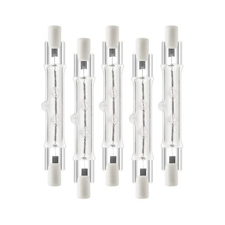 5-pak R7s 118mm 300w 230v, R7s halogenlinjepære, dæmpbar halogenpære til byggearbejde