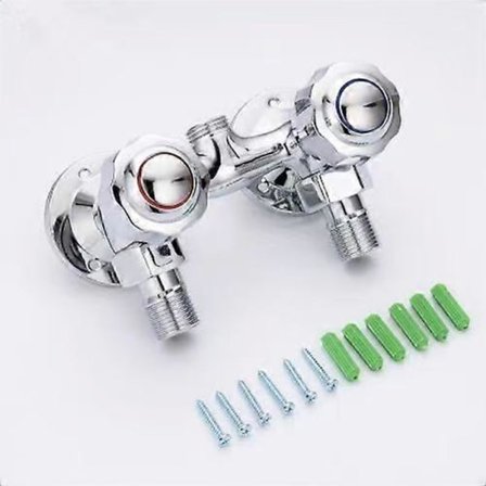 Moderne messing brusearmatur til badeværelse koldt og varmt vand, vægmonteret blandingsbatteri med krom kontrolkontakt (bejoey)[D]