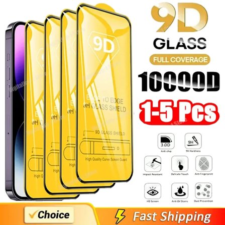 1-5ST 9D Skärmskydd Härdat Glas för IPhone 15 14 13 16 12 11 Pro Max Skyddsglas för IPhone X XR XS Max 7 14 Plus