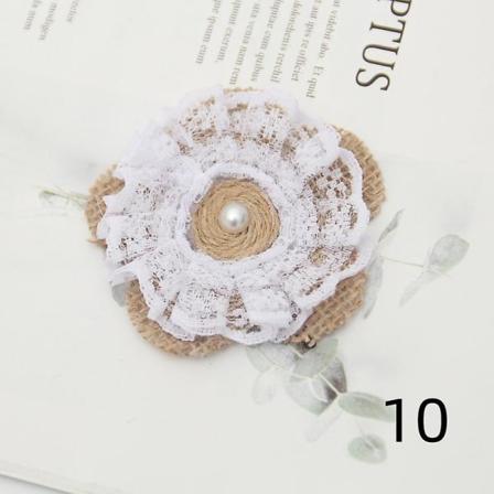 Hessianblomster Assortert Håndlaget Hessianrose Til Bryllupsdekorasjon(J)