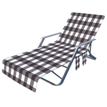 Strandstolsöverdrag Pool Loungestolsöverdrag Snabbtorkande Solstol Överdrag med Sidoförvaringsväska för Pool Hotell