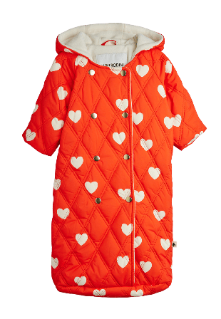 Mini Rodini Hearts aop quilted stroller bag Barnkläder stl. 86-152 Unisex Röd ONESIZE