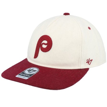 47 Brand - MLB Beige snapback Lippis - Philadelphia Phillies Chain Stitch Tt Hitch Lc Natural/Burgundy Dad Cap @ Hatstore