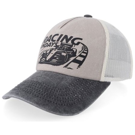 Gearshift - Beige trucker Keps - Racing Sundays Stone/Black Pigment Washed Low Profile Trucker @ Hatstore
