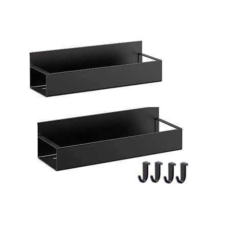 Kryddhylla magnetisk kylskåp, självhäftande kök hylla vägg ingen borrning krävs, 2 delar kylskåp