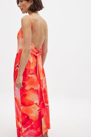 NA-KD Tie Back Detail Maxi Dress - Balklänningar - Multicolor,Flower - EU 36