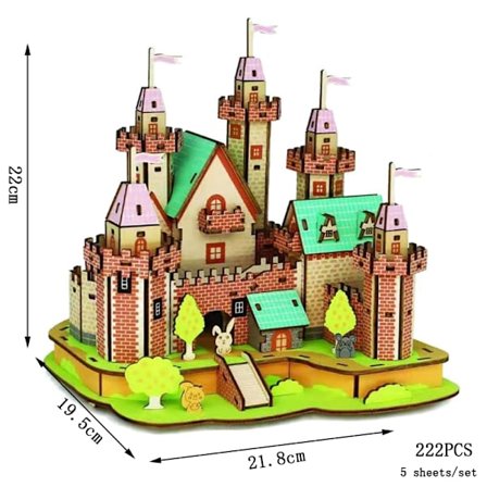 Retrobuss husbil i europeisk stil 3D träbilspussel DIY-segelfartyg Flygplan Byggnadshusmodell Sticksågsleksaker för barn