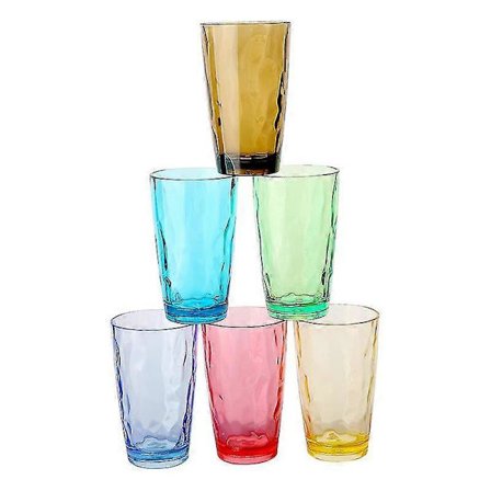 330/420/470 Ml Färgade Plastkoppar Återanvändbara Dricksglas För Picknickfest 6-pack