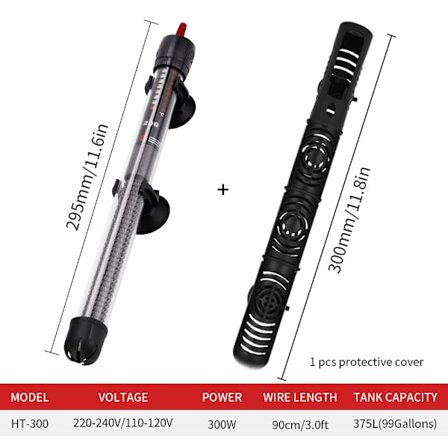 Varmeelement for akvarium, automatisk konstant temperatur, presis temperaturkontroll