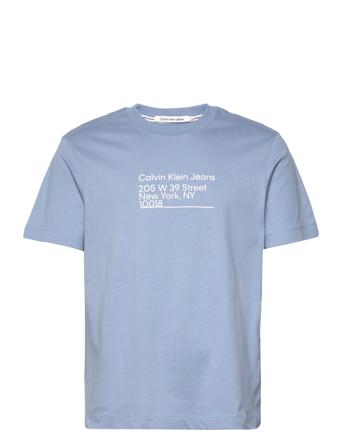 Ck Address Logo Tee T-shirts Short-sleeved Blå Calvin Klein Jeans