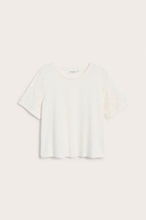 Kappahl | T-shirt z haftem angielskim | Offwhite