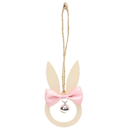 Påske treanheng Bunny Bell Bowknot anheng Hengende ornament for hjemmefestivalfest Inngangsdør Vindu Veggdekor Trehåndverk